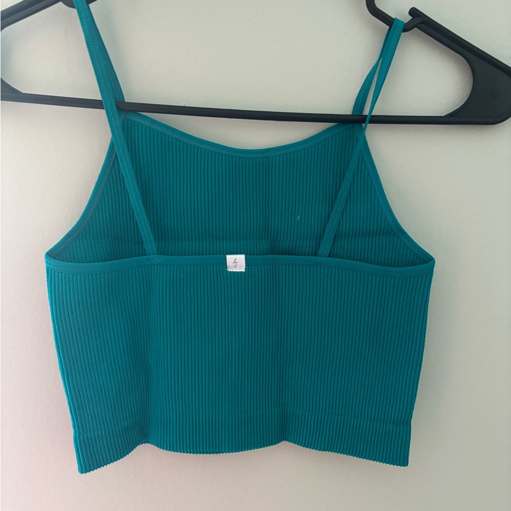 Teal Ribbed Tank Top - Picture 2 of 4